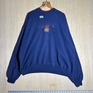 Vintage Longaberger Sweater Mens Large Blue Long Sleeve Embroidered 90s